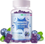 Prebiotic Fiber Gummies for Adults, 7G Extra Strength, Zero Sugar Added, 90 Pectin Based Gummies, Digestive Health & Regularity Support-Blueberry