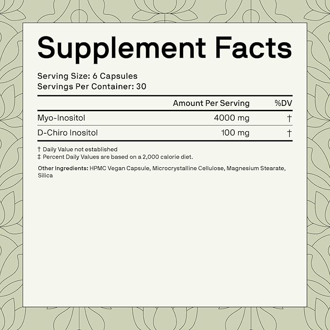 Nutriissa • Divine Feminine • Myo-Inositol 4000 mg & D-Chiro 100 mg – 40:1 Ratio for Hormonal Balance & Mood Support – EPEB Certified – 180 Vegan Capsules