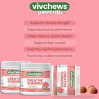 Creatine Gummies for Women – Creatine Monohydrate, Supports Strength, Performance & Cognitive Function, Watermelon Flavor, Fruit Pectin Based, Vegan, Non-GMO, Gelatin-Free, 90 Count