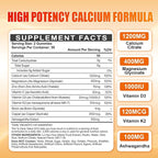 Calcium 1200 mg with Vitamin D3 Gummies for Adults - Calcium Citrate with Vitamin D3 K2, Magnesium, Zinc, Boron, Copper and Ashwagandha - Extra Absorption Calcium Supplement for Women Men
