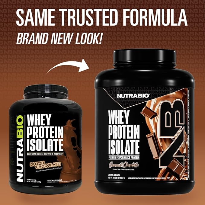 NutraBio 100% Whey Protein Isolate Protein Powder, 25g Protein with Complete Amino Acid Profile, Non-GMO, Soy & Gluten Free, Low Carb, Low Calorie Whey Protein Powder, Gourmet Chocolate, 5 Lbs