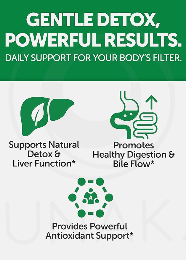 Lunakai USA Made Liver Cleanse Detox & Repair - 10-in-1 with Milk Thistle & NAC – Liver Support Supplement Capsules for Men & Women, Daily Health, Non-GMO, 60ct