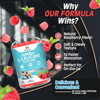 Hmb and Leucine Gummies Supplements for Men Women, 4000mg HMB & L-Leucine Amino Acid for Muscle Growth & Fast Work0ut Recovery, Non-GMO, Gluten-Free, Raspberry Flavor, 60 Count