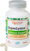 Quantum Health Super Lysine+ / Advanced Formula Lysine+ Immune Support with Vitamin C, Echinacea, Licorice, Propolis, Odorless Garlic (90 Tablets)