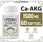 Liposomal Calcium AKG Supplement 1500 MG (Alpha-Ketoglutaric Acid), More Effective Than AAKG, Ca AKG for Longevity, Age Defense, Cellular Energy, Metabolic Function, 120 Softgels