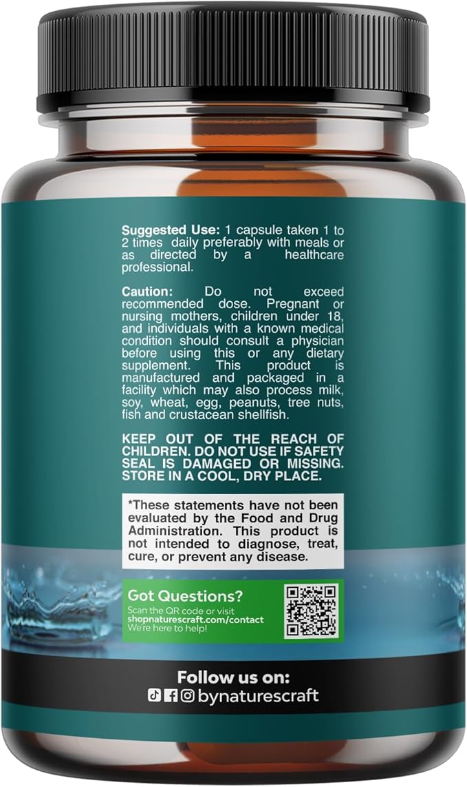Water Away Herbal Diuretic Pills High Strength - Fluid Retention Supplement with Dandelion Leaf Extract & Green Tea for Bloating Relief for Women & Men - Capsules for Leg & Feet Swelling - 60 Count