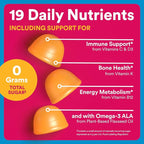 SmartyPants Zero Sugar Women’s Multivitamin Gummies: Biotin, Methylfolate, Omega 3 (ALA), Vitamin D3, C, Vitamin B12, B6, A, K, Zinc, Inositol, Gluten Free, No Sugar Alcohols, 90 Count (30 Day Supply)