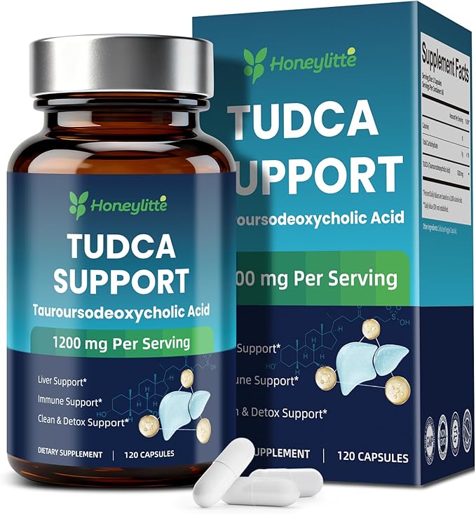 TUDCA 1200mg – Pure Tauroursodeoxycholic Acid Supplement, 120 Vegan Capsules Easy to Swallow (60-Day Supply), Non-GMO, Gluten-Free (120 Counts)
