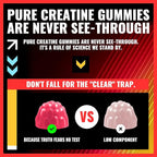 NSF Certified Creatine Gummy 5g - Creatine Monohydrate Gummies – Pre-Workout Energy & Muscle Growth Support for Men & Women | Strawberry Orange Electrolyte Gummies (135 Count)