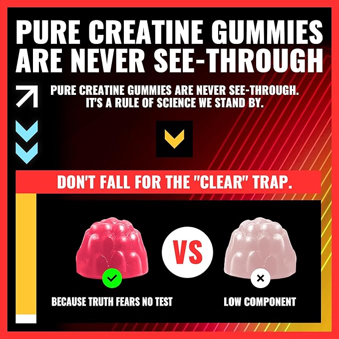 NSF Certified Creatine Gummy 5g - Creatine Monohydrate Gummies – Pre-Workout Energy & Muscle Growth Support for Men & Women | Strawberry Orange Electrolyte Gummies (135 Count)