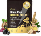 VivoNu Himalayan* Shilajit* Gummies with Ashwagandha* & Gokshura | 85+ Trace Minerals & Fulvic Acid | Organic, Micronutrient Supplement for Men & Women (Men 4000mg / 1 Bag)