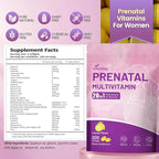 VivoNu 20 in 1 Prenatal Multivitamin, Prenatal Vitamins for Women, Vitamin C D3 K2 B6 B12, Folic Acid, Omega 3 DHA, Choline, Probiotic, Iron, Calcium, Zinc & Magnesium, 300 Softgels