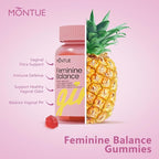 Premium Feminine Balance Gummies-pH Balance with Prebiotics & Lactobacillus Probiotic Blend&Hawaiian Pineapple Immune Support, Vegan & Non-GMO, 60 Gummies (120)