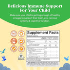 Kids DHA Omega 3 Gummies for Kids - Delicious Fish Free DHA Omega 3 Gummies with Vegetarian 6 9 for Vision Brain & Immunity - Non GMO Supplement Fish & Gluten Free - 90 Count