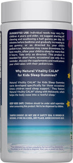 Natural Vitality Calm, Magnesium Citrate Kids Supplement, Stress Relief Gummies, Supports a Healthy Response to Stress, Gluten Free, Vegan, Nighttime Berry, 120 Gummies