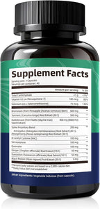 Spike Protein Support Capsules, 8000 FU Nattokinase Supplement with Bromelain and Curcumin, 13-IN-1 Full Spectrum Spike Support Supplement for Immune & Antioxidant Health, Vegan, Non-GMO, 120 Capsules