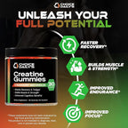 Creatine Gummies - 90 Vegan Friendly Chews - USA Made - Boosts Recovery - Builds Muscle - Enhanced Cognitive Benefits (Large, Strawberry Watermelon)