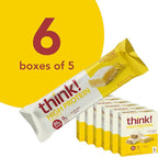 think! Protein Bars, High Protein Snacks, Gluten Free, Sugar Free Energy Bar with Whey Protein Isolate, Lemon Delight, Nutrition Bars without Artificial Sweeteners, 2.1 Oz (30 Count)