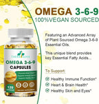 High-Potency Omega 3-6-9, 100% Vegan Sourced Natural Supplement for Heart and Joint Health, 2 Month Supply, 120 Softgels