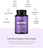 Nootrix Organic Plant 5 HTP+ Supplement | Supports Memory, Mental Focus, Cognitive Health & Energy | Promotes Healthy Mood & Brain Function | Vitamin B6 & L Theanine |60 Capsules