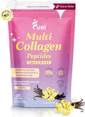 Fuel Multi Collagen Peptides Powder – 20g Hydrolyzed Collagen Types I, II, III, V & X – Hair, Skin, Nails & Joint Support – Keto & Gluten Free – French Vanilla – 20 Servings (8.67oz)