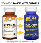 NATURAL STACKS Dopamine Brain Food - 650mg L-Tyrosine Supplement - Dopamine Supplement for Focus & Mental Drive - Supports Mental Energy - Neurotransmitter Support with B Vitamins - 120 Capsules