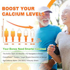 Calcium Citrate Gummies, Calcium Supplements for Women & Men, High Absorption Calcium Gummies with Vitamin D3, Magnesium & Zinc for Muscle, Bone & Immune Support, Orange Flavor, 60 Count