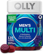 OLLY Men's Multi Gummies, Supports Overall Wellness,* Vitamins A, C, D, E, Bs & Zinc, BlackBerry Blitz Flavored, 65 Day Supply - 130 Count