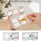 FYY Weekly Pill Organizer with Labels,8 Compartments Travel Daily Pill Case Airtight Moistureproof Large Pill Box to Hold Vitamins, Fish Oil, Supplements,Cotton Swab and Bandages-Clear
