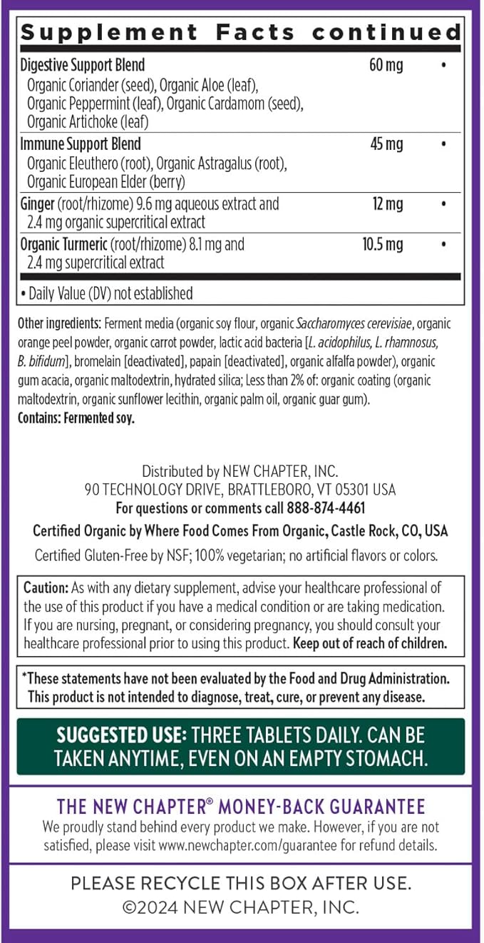 New Chapter Women's Multivitamin 40+ Advanced Formula for Heart,Hormone,Immune&Energy Support,Higher Levels of Whole-Food Fermented B Vitamins +D3,Made Organic Non-GMO Ingredients,96 Count (Pack of 2)