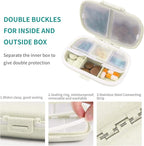 2 Pack Pill Organizer Box - Small Pill Dispenser Home Travel Essentials Supplement Holder Portable Vitamin Case 8 Compartment & 3 Compartment Container Daily Medicine