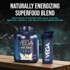 Vega Sport Vegan Protein Powder + Recovery - 30g Plant Based Protein per Serving, Vanilla, 45 Servings, 5g BCAAs, Probiotics, NSF Certified, for Shakes & Smoothies, 4.1lbs (Packaging May Vary)