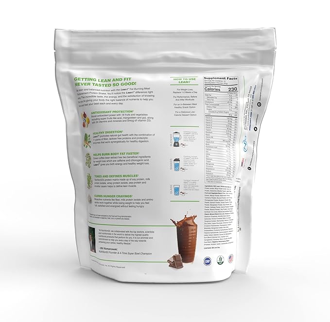 Lean1 Chocolate, Meal Replacement Protein Shake, 37 Servings in a 5lb Bag