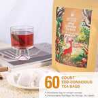WT WEETEE Apple Cinnamon Herbal Tea Bags, 60 Count, Perfect Blend of Sweet Cinnamon, Tart Hibiscus, Natural Apple & Cinnamon Flavoring, Caffeine-free