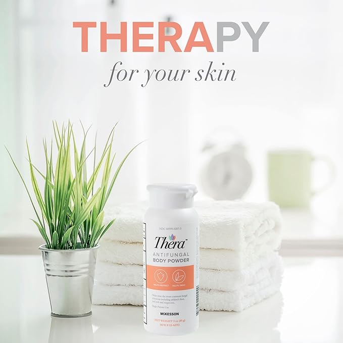 Thera Antifungal Body Powder, 2% Strength - Relief for Athlete's Foot, Jock Itch, Ringworm - 3 oz