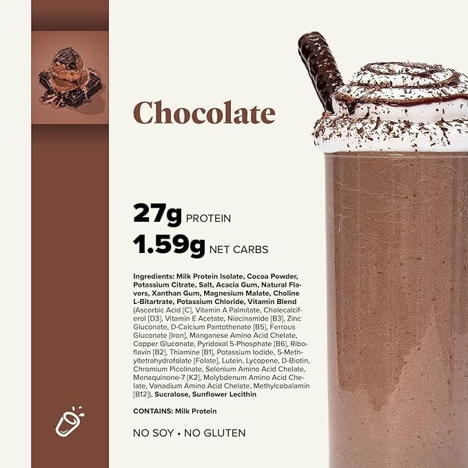 Keto Chow Chocolate | Keto Meal Replacement Shake Powder | Nutritionally Complete | Low Carb | Delicious Easy Meal Substitute | Protein Rich You Choose The Fat | Single Meal Sample