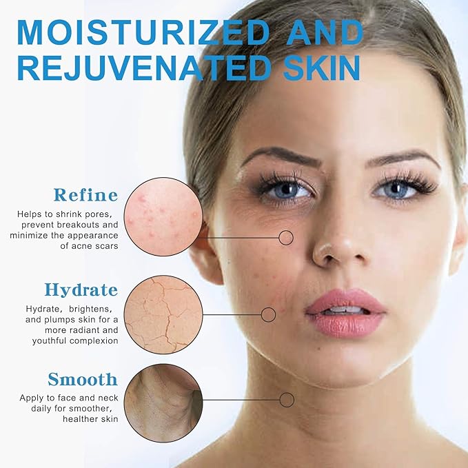 100% Pure Hyaluronic Acid Serum for Face Neck Body with Vitamin C Vitamin E for Skincare Hydrate, Moisturizer, Plump Skin, Reduce Wrinkles, Anti Aging Serum, 2 Oz