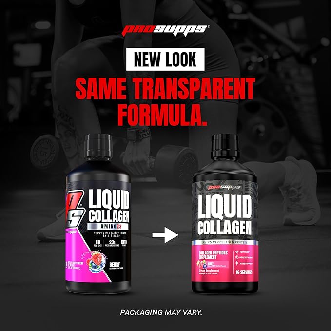 ProSupps Amino23 Liquid Collagen Shots, Berry - Collagen Peptide Post Workout Supplement Supports Healthy Aging, Joints, Skin & Hair - Gluten-Free & Zero Sugar - 16 Servings