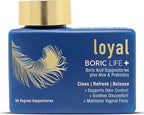 Loyal Boric Life Plus - Boric Acid Suppositories with Aloe & FOS - Supports Odor Control - Soothes Discomfort - Maintains Intimate Flora - Made in USA (30 Count)