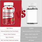 Glucosamine Chondroitin Gummies with MSM & Elderberry Extra Strength - Joint Support, Antioxidant Immune Support Supplement for Adults, Men & Women Minerals, coenzyme Q10, DHA - 60 Raspberry Gummies