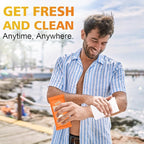300 Pcs Ultra Thick Soft Large Body Wipes Individually Wrapped(7.87" x 9.45"),Shower Wipes for Adults Bathing No Rinse,Personal Cleansing Wipes for Travel Gym,Bulk Deodorant for Homeless(Orange)