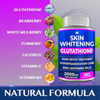 Glutathione Whitening Pills - 180 Capsules 2000mg Glutathione - Effective Skin Lightening Supplement - Dark Spots, Melasma & Acne Scar Remover, Hyperpigmentation Treatment - Anti-Aging Antioxidant
