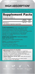 Qunol Magnesium Glycinate 300mg,100% Glycinate Chelated Magnesium Supplement,150ct Tablets,(Pack of 2)