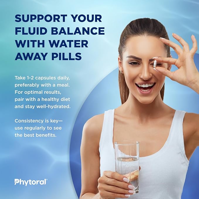 Water Retention Pills for Women & Men - Herbal Diuretic Supplements - Fluid Retention Supplement with Dandelion Leaf Extract & Green Tea for Bloating Relief - Pills for Leg & Feet Swelling - 90 Count