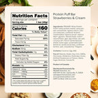 ProMix Nutrition Whey Protein Isolate Puff Bar, Low Carb Healthy Snack with Egg Whites - Grass Fed,Gluten Free, Low Sugar, Soy Free (Strawberries & Cream) - 12 Bars