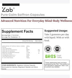 ZAB Saffron Supplements Gummies, Saffron & Rhodiola Rosea Extract Sugar-Free Supplement with Vitamin D3 & B6, Support Mood, Focus, Eye for Men & Women, 60 Gummies, 30 Servings