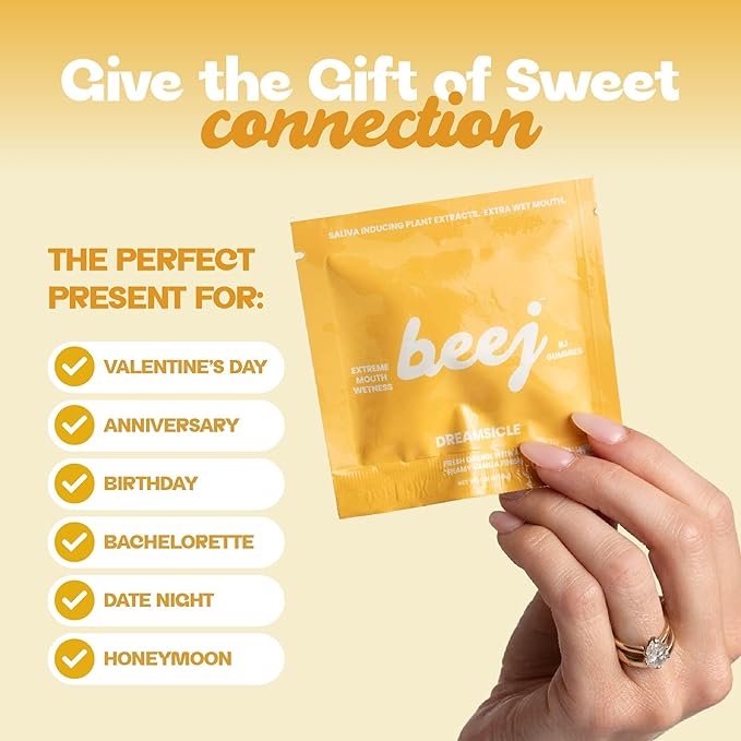 BEEJ Gummies for Couples - Natural Intimacy Gummy Candy - Romantic Gift for Birthday, Honeymoon, Anniversary, Valentines Day - No Artificial Flavors - Made in USA - 3 Pack, Dreamsicle