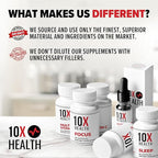 10X Health Sleep Supplements for Adults - 60 Capsules - Melatonin 3mg, L Theanine, Magnesium Supplement, Magnesium Oxide for Deep, Better Rest & Relaxation - 3-in-1 Natural Sleep Support