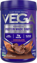 Vega Protein Made Simple - 15g Plant-Based Pea Protein, Chocolate, 10 Servings, Stevia Free, No Artificial Sweeteners or Gums, Non-GMO, Gluten Free, Dairy Free, 9.6oz (Packaging May Vary)
