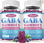 2 Pack GABA Gummies for Adults, Relaxation, Zzz & Mood – Sugar-Free Calm Gummies with L-Theanine, 5-HTP, Vitamin D3 – Natural Zzz Support, GABA Supplements for Kids, 120 Count